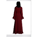 Casual frilled abaya- Maroon Casual frilled abaya- Maroon